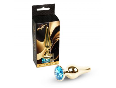 Biżuteria analna ze stali nierdzewnej MyLove Toys jasnoniebieska 9,5 cm - 3