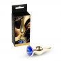 Korek analny stalowy MyLove Toys z diamentem ciemnieniebieski 9,5 cm - 4