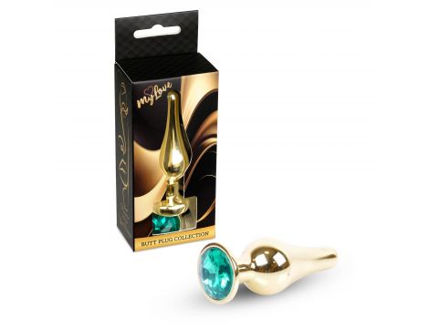 Biżuteria analna MyLove Toys ze stali nierdzewnej zielona 9.5 cm - 2