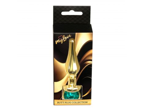 Biżuteria analna MyLove Toys ze stali nierdzewnej zielona 9.5 cm - 4