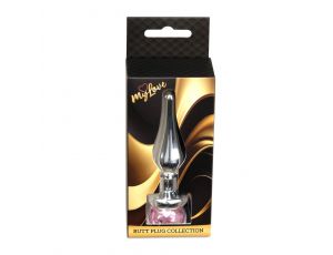 Srebrny korek analny z diamentem MyLove Toys 9,5 cm