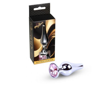 Srebrny korek analny z diamentem MyLove Toys 9,5 cm - 6