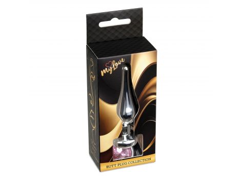 Srebrny korek analny z diamentem MyLove Toys 9,5 cm - 2