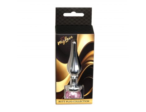 Srebrny korek analny z diamentem MyLove Toys 9,5 cm