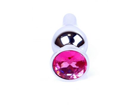 Biżuteria analna srebrna z różowym diamencikiem MyLove Toys 9.5 cm - 4