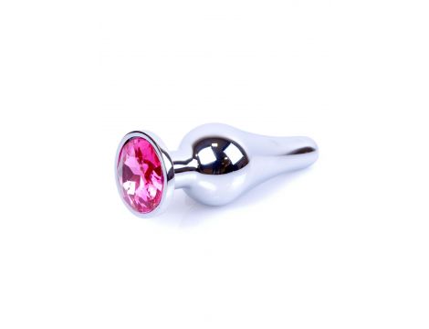 Biżuteria analna srebrna z różowym diamencikiem MyLove Toys 9.5 cm - 8