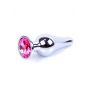 Biżuteria analna srebrna z różowym diamencikiem MyLove Toys 9.5 cm - 9