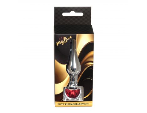 Korek analny srebrny z czerwonym diamencikiem MyLove Toys 9,5 cm - 6