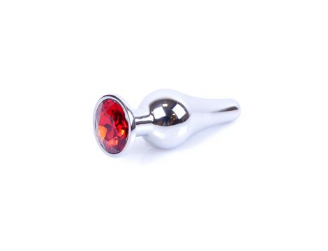 Korek analny srebrny z czerwonym diamencikiem MyLove Toys 9,5 cm - 10