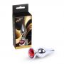 Korek analny srebrny z czerwonym diamencikiem MyLove Toys 9,5 cm - 5
