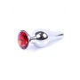 Korek analny srebrny z czerwonym diamencikiem MyLove Toys 9,5 cm - 11