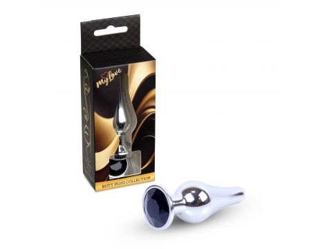 Srebrny korek analny z diamentem MyLove Toys 9,5 cm - 4