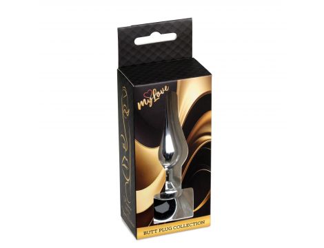 Srebrny korek analny z diamentem MyLove Toys 9,5 cm - 5