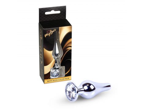 Korek analny srebrny z diamentem MyLove Toys 9,5 cm - 3