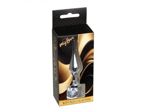 Korek analny srebrny z diamentem MyLove Toys 9,5 cm - 5