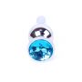 Biżuteria analna srebrna z diamentem MyLove Toys jasnoniebieska 9,5 cm - 2