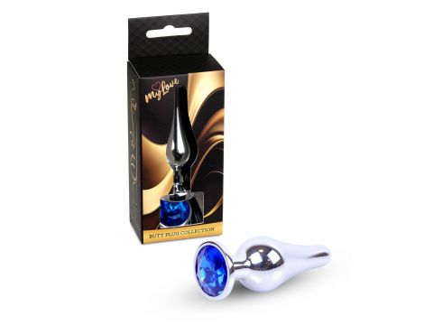 Biżuteria analna srebrna MyLove Toys ciemnoniebieska 9,5 cm - 5