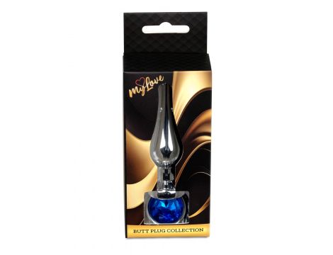 Biżuteria analna srebrna MyLove Toys ciemnoniebieska 9,5 cm - 2