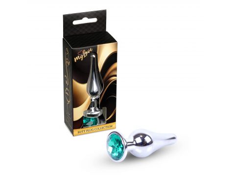 Biżuteria analna srebrna MyLove Toys zielona 9,5 cm - 5