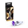 Stalowy korek analny z diamentem MyLove Toys fioletowy 9,5 cm - 3