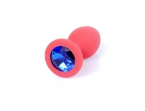 Korek analny silikonowy z diamentem MyLove Toys czerwony 7 cm