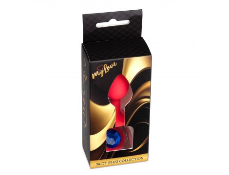 Korek analny silikonowy z diamentem MyLove Toys czerwony 7 cm - 3