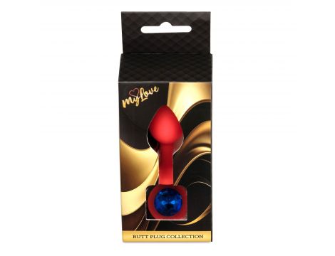 Korek analny silikonowy z diamentem MyLove Toys czerwony 7 cm - 5