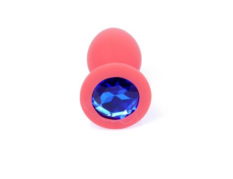Korek analny silikonowy z diamentem MyLove Toys czerwony 7 cm - 2