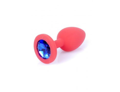 Korek analny silikonowy z diamentem MyLove Toys czerwony 7 cm - 7