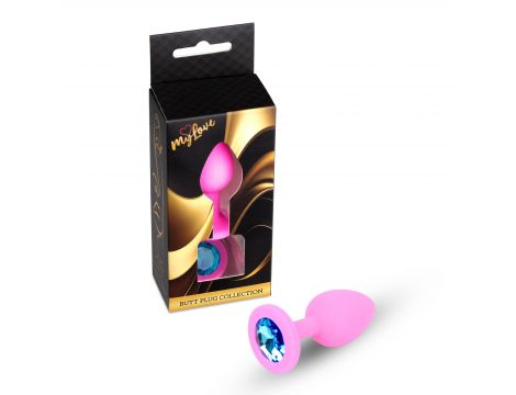 Korek analny silikonowy z diamentem MyLove Toys różowy 7 cm - 2