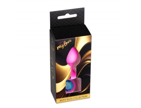 Korek analny silikonowy z diamentem MyLove Toys różowy 7 cm - 3