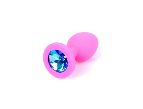 Korek analny silikonowy z diamentem MyLove Toys różowy 7 cm - 4