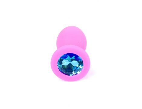Korek analny silikonowy z diamentem MyLove Toys różowy 7 cm - 5