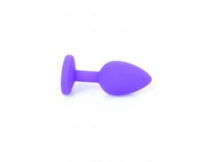 Biżuteria analna silikonowa MyLove Toys fioletowa z diamencikiem mała 7 cm