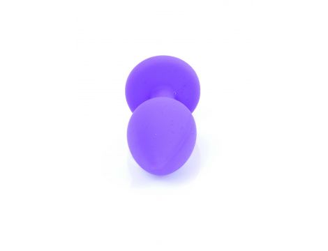 Biżuteria analna silikonowa MyLove Toys fioletowa z diamencikiem mała 7 cm - 6