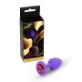 Biżuteria analna silikonowa MyLove Toys fioletowa z diamencikiem mała 7 cm - 5
