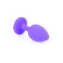 Biżuteria analna silikonowa MyLove Toys fioletowa z diamencikiem mała 7 cm - 3