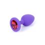Biżuteria analna silikonowa MyLove Toys fioletowa z diamencikiem mała 7 cm - 8