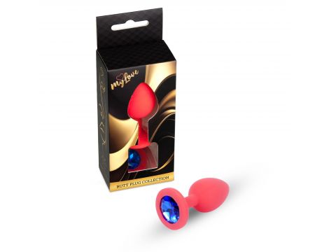Silikonowa biżuteria analna MyLove Toys czerwona średnia 8 cm - 4