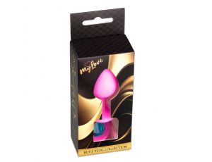 Korek analny silikonowy różowy z diamencikiem MyLove Toys 8 cm