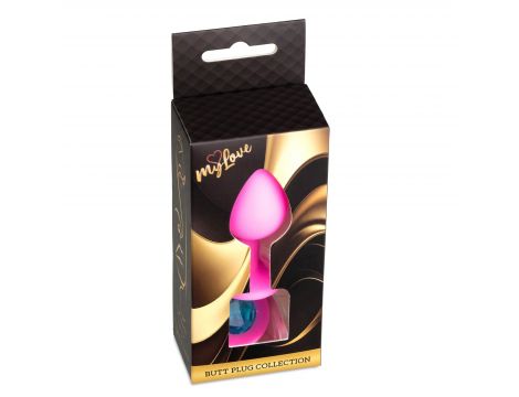 Korek analny silikonowy różowy z diamencikiem MyLove Toys 8 cm