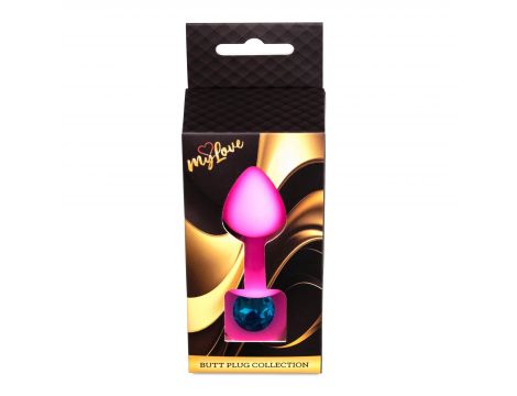 Korek analny silikonowy różowy z diamencikiem MyLove Toys 8 cm - 3