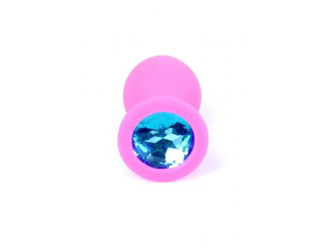 Korek analny silikonowy różowy z diamencikiem MyLove Toys 8 cm - 6