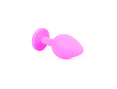 Korek analny silikonowy różowy z diamencikiem MyLove Toys 8 cm - 4