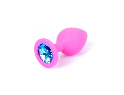 Korek analny silikonowy różowy z diamencikiem MyLove Toys 8 cm - 8