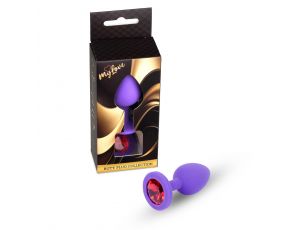 Silikonowy korek analny MyLove Toys fioletowy średni 8 cm