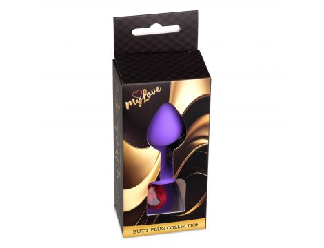 Silikonowy korek analny MyLove Toys fioletowy średni 8 cm - 4