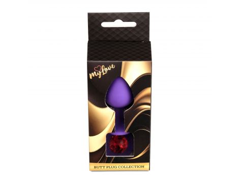 Silikonowy korek analny MyLove Toys fioletowy średni 8 cm - 3