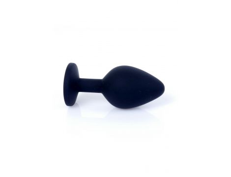 Korek analny silikonowy MyLove Toys czarny z diamentem średni 8 cm - 6