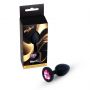 Korek analny silikonowy MyLove Toys czarny z diamentem średni 8 cm - 5